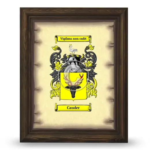 Cauder Coat of Arms Framed - Brown