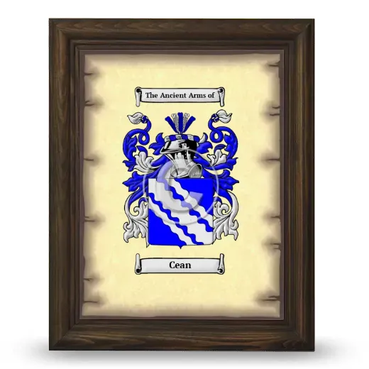 Cean Coat of Arms Framed - Brown