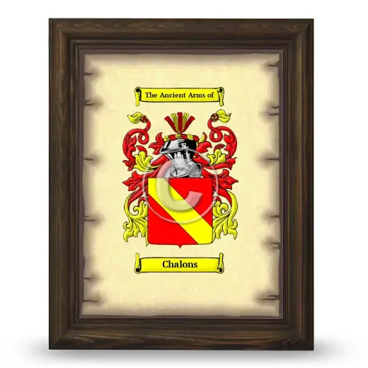 Chalons Coat of Arms Framed - Brown