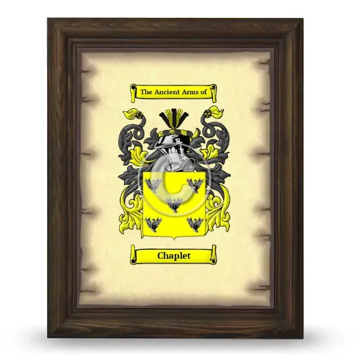 Chaplet Coat of Arms Framed - Brown