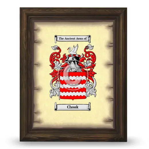 Choak Coat of Arms Framed - Brown