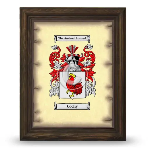 Cochy Coat of Arms Framed - Brown