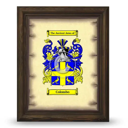Colombo Coat of Arms Framed - Brown