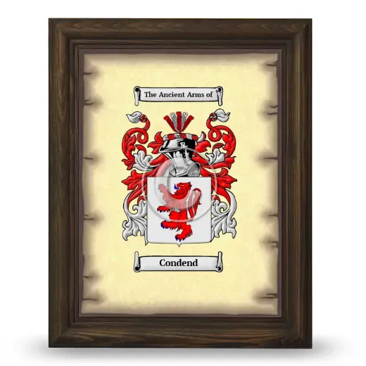 Condend Coat of Arms Framed - Brown