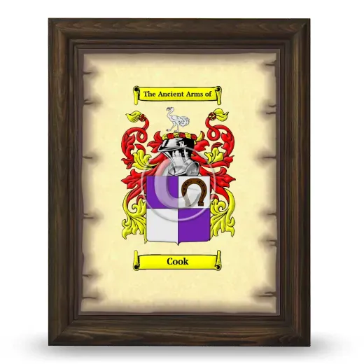 Cook Coat of Arms Framed - Brown