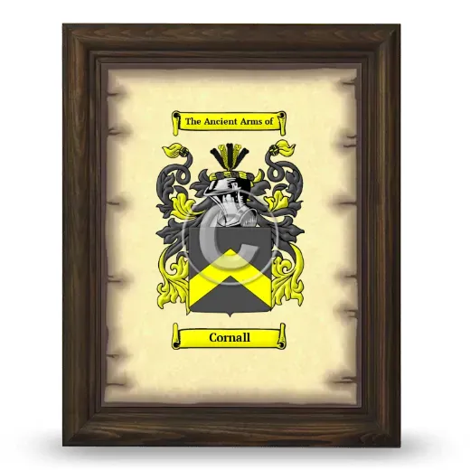 Cornall Coat of Arms Framed - Brown
