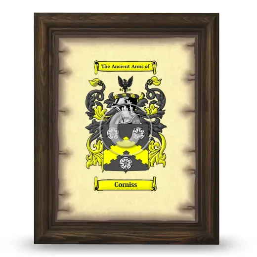 Corniss Coat of Arms Framed - Brown