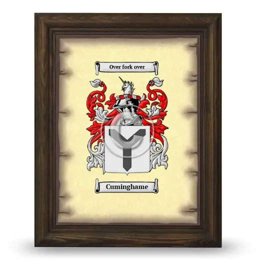 Cuminghame Coat of Arms Framed - Brown