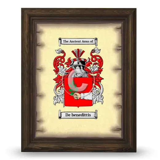 De benedittis Coat of Arms Framed - Brown