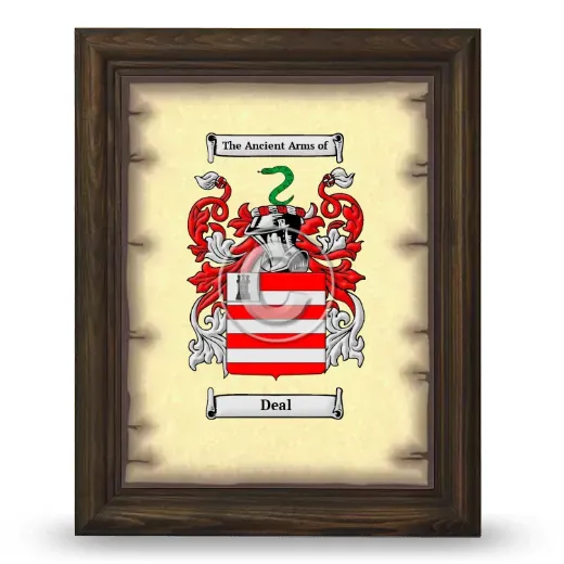 Deal Coat of Arms Framed - Brown