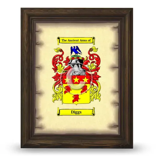 Diggs Coat of Arms Framed - Brown