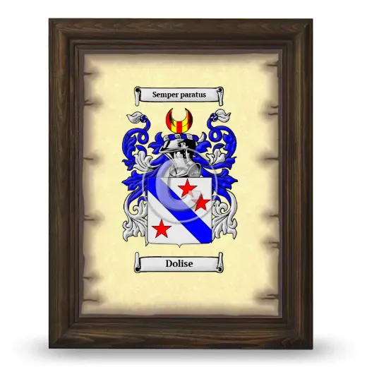 Dolise Coat of Arms Framed - Brown