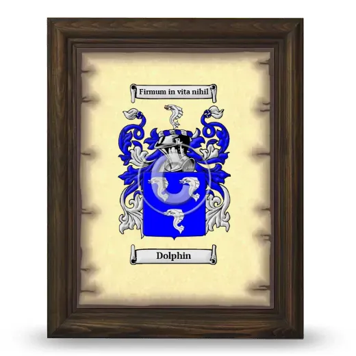 Dolphin Coat of Arms Framed - Brown