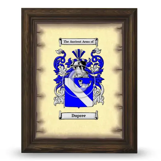 Dupree Coat of Arms Framed - Brown