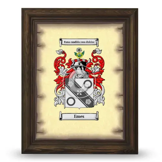 Emes Coat of Arms Framed - Brown