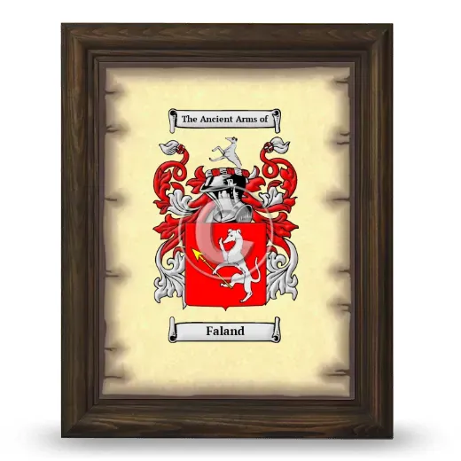 Faland Coat of Arms Framed - Brown
