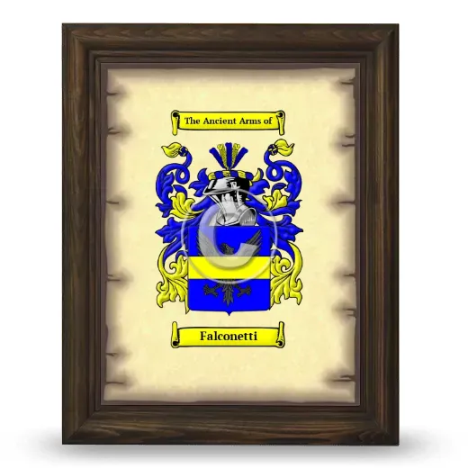 Falconetti Coat of Arms Framed - Brown
