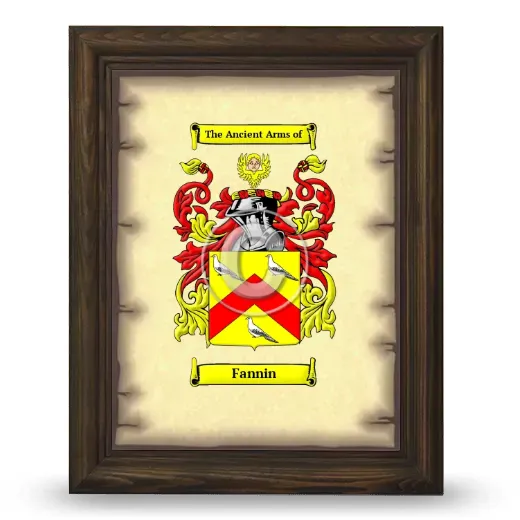 Fannin Coat of Arms Framed - Brown
