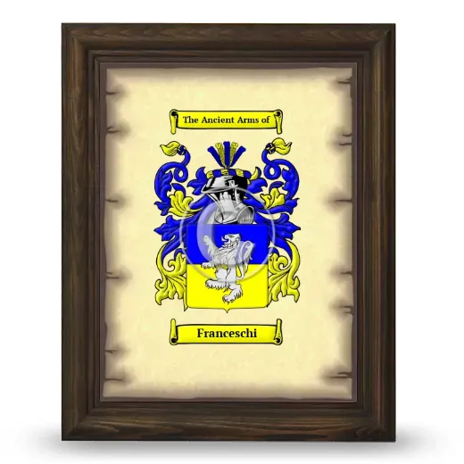 Franceschi Coat of Arms Framed - Brown