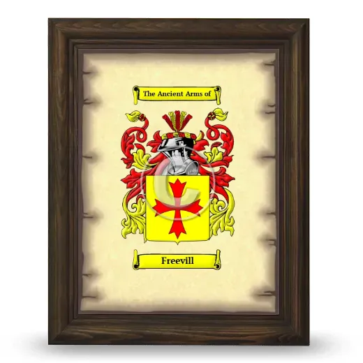 Freevill Coat of Arms Framed - Brown