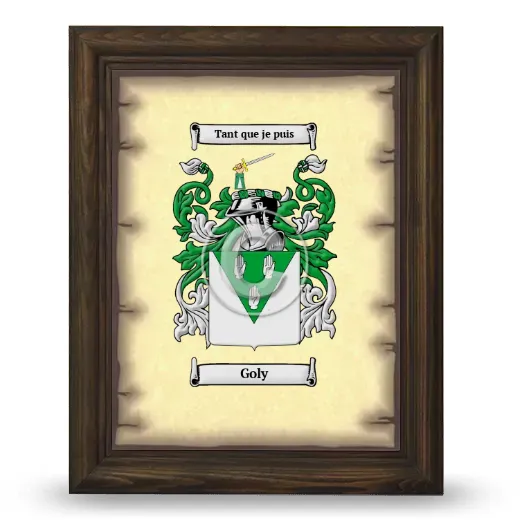 Goly Coat of Arms Framed - Brown