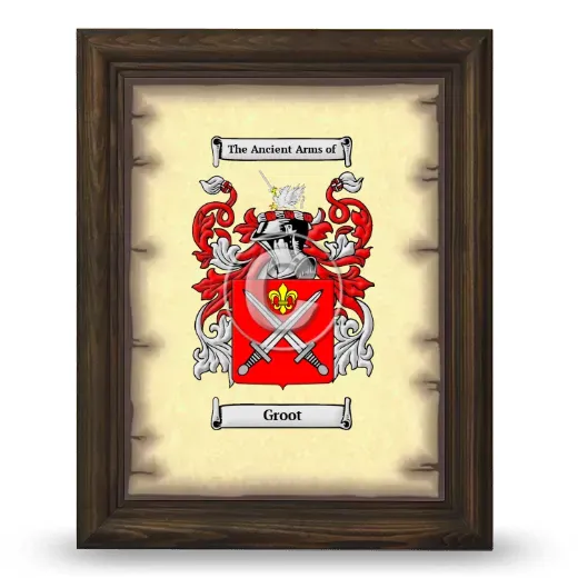 Groot Coat of Arms Framed - Brown