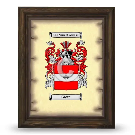 Grote Coat of Arms Framed - Brown