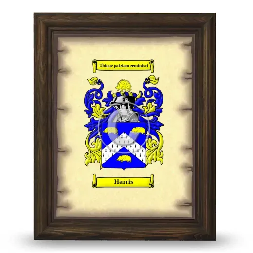 Harris Coat of Arms Framed - Brown