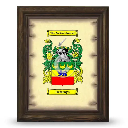 Hefernyn Coat of Arms Framed - Brown