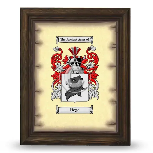 Hege Coat of Arms Framed - Brown
