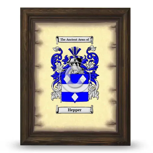 Hepper Coat of Arms Framed - Brown