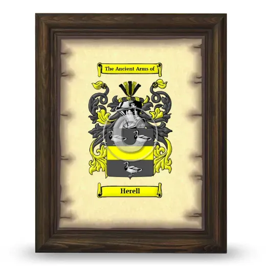 Herell Coat of Arms Framed - Brown