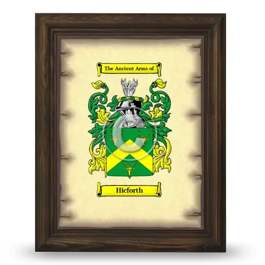 Hicforth Coat of Arms Framed - Brown