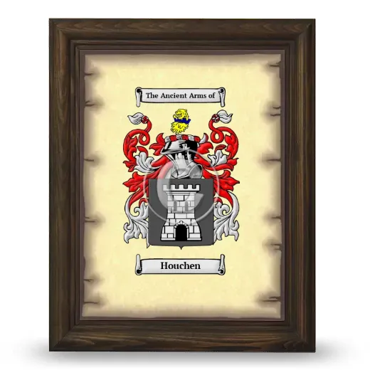 Houchen Coat of Arms Framed - Brown