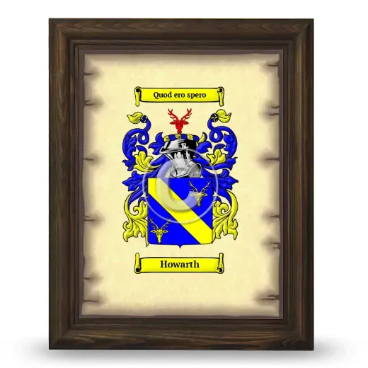 Howarth Coat of Arms Framed - Brown