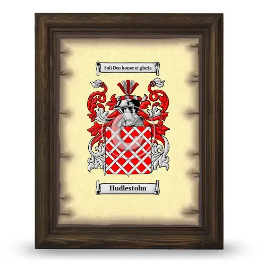 Hudlestolm Coat of Arms Framed - Brown