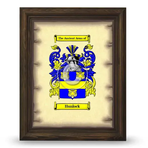 Hunlock Coat of Arms Framed - Brown