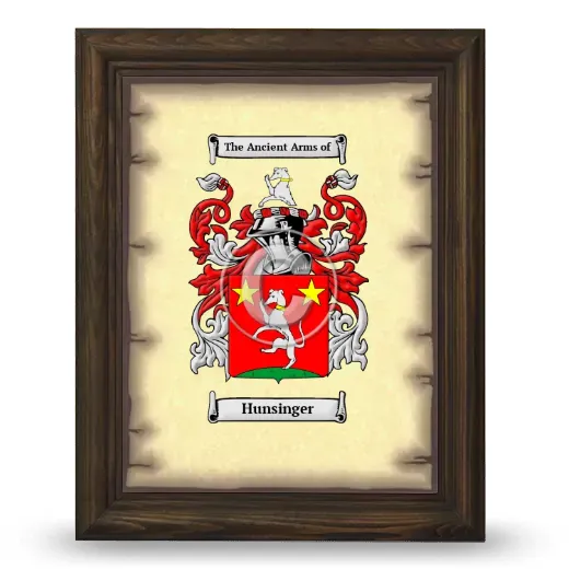 Hunsinger Coat of Arms Framed - Brown