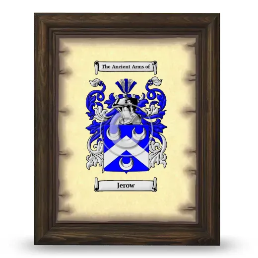 Jerow Coat of Arms Framed - Brown