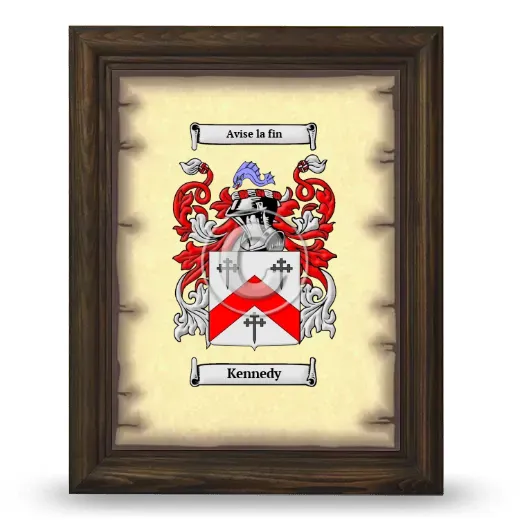 Kennedy Coat of Arms Framed - Brown
