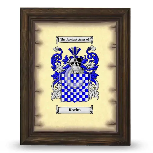 Koehn Coat of Arms Framed - Brown