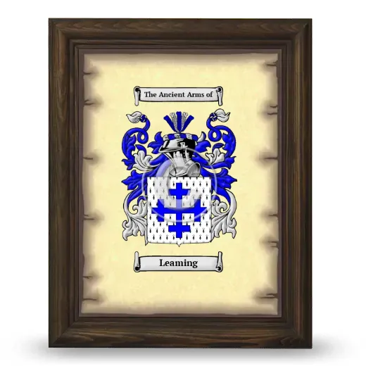 Leaming Coat of Arms Framed - Brown