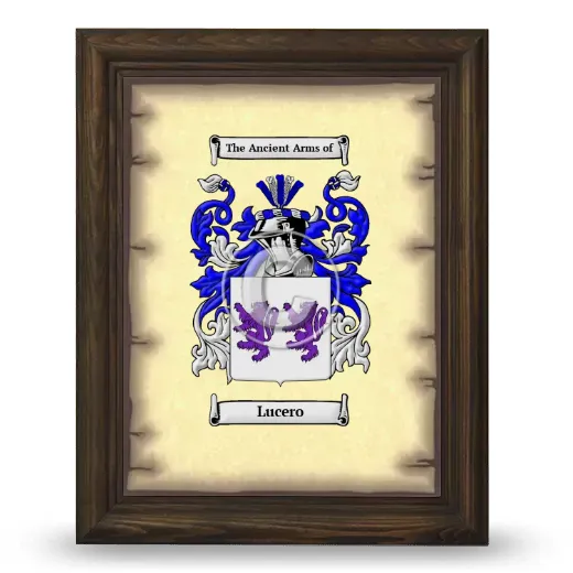 Lucero Coat of Arms Framed - Brown