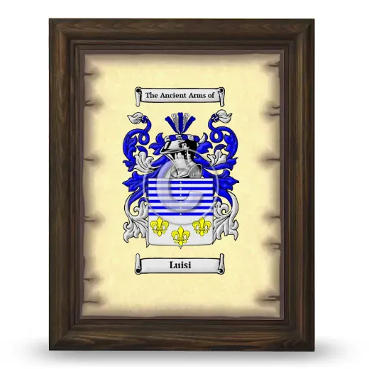 Luisi Coat of Arms Framed - Brown