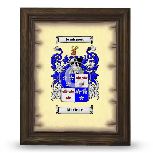 MacInay Coat of Arms Framed - Brown