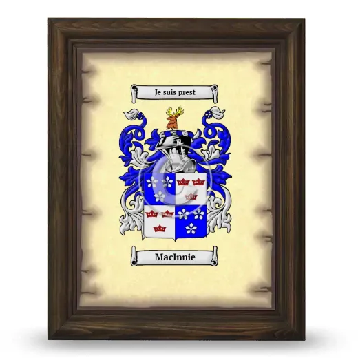 MacInnie Coat of Arms Framed - Brown