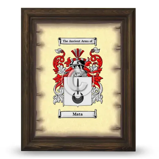 Mata Coat of Arms Framed - Brown