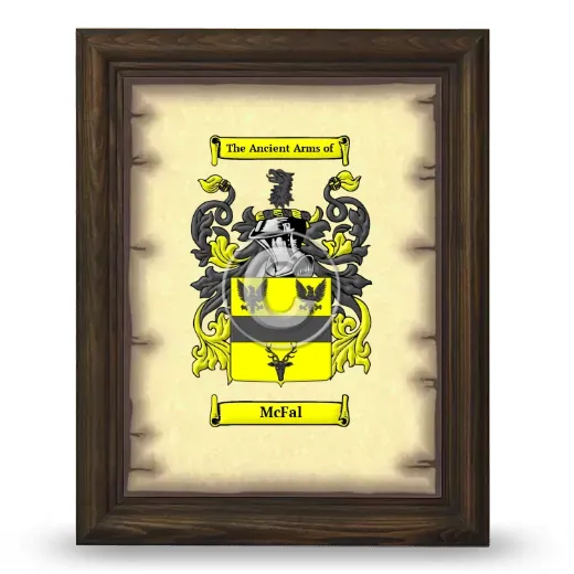 McFal Coat of Arms Framed - Brown