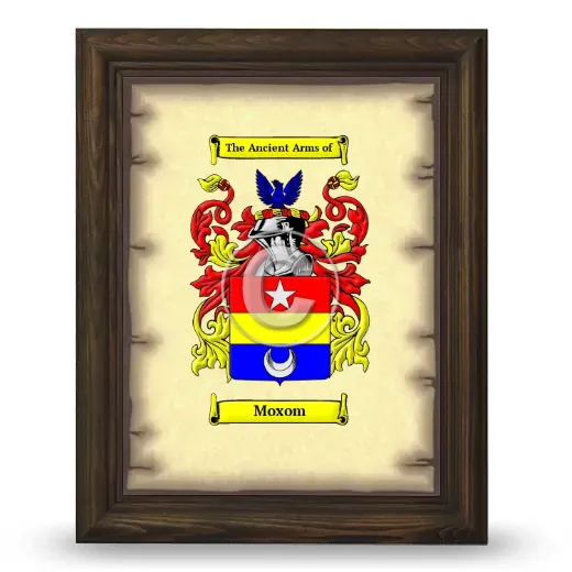 Moxom Coat of Arms Framed - Brown