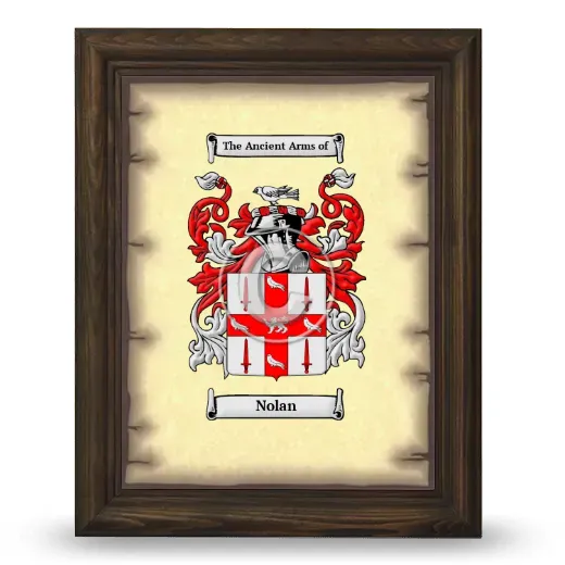 Nolan Coat of Arms Framed - Brown